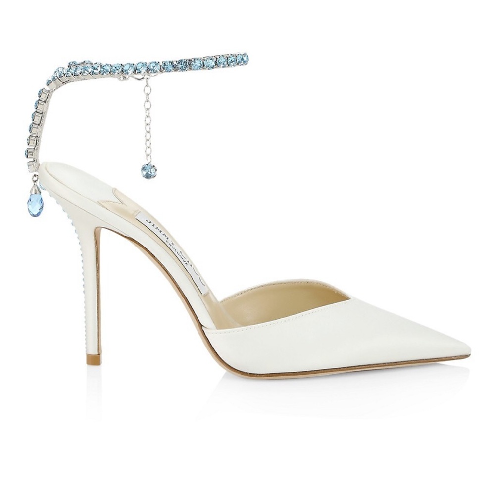 Jimmy Choo Saeda Crystal-Embellished Satin Pumps